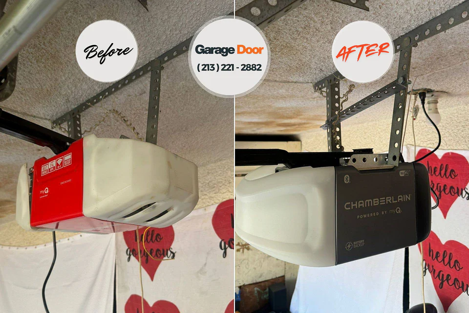 Before and after: garage door repair Townsend, DE